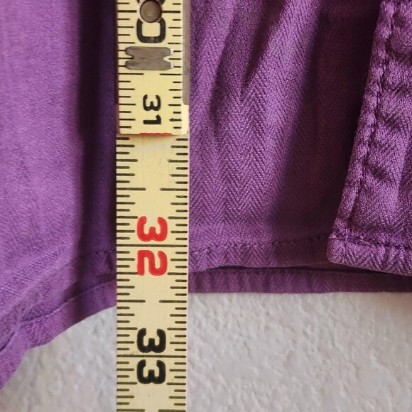 Tommy Bahama Shirt Mens 2XL Purple Button Up Palm Lined Cuffs Herringbone Casual - Picture 12 of 13